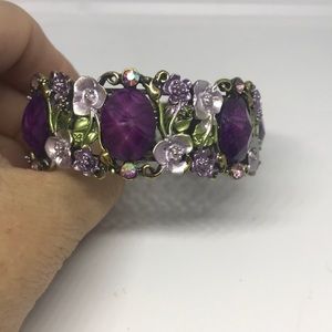 Vintage Cuff Bracelet, Spring Hinge, 8”